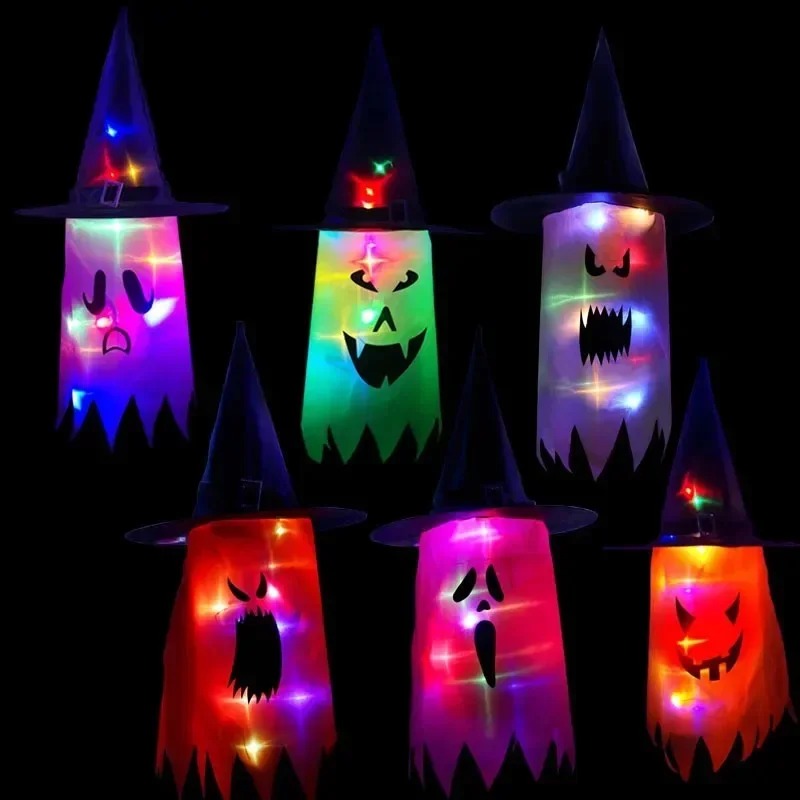 Lighting Decoration - 1PC Halloween Witch Hat Colorful Light