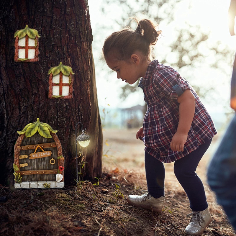 Miniature Fairy Gnome Home Win - Home Decor Lighting Tree 评论和价格
