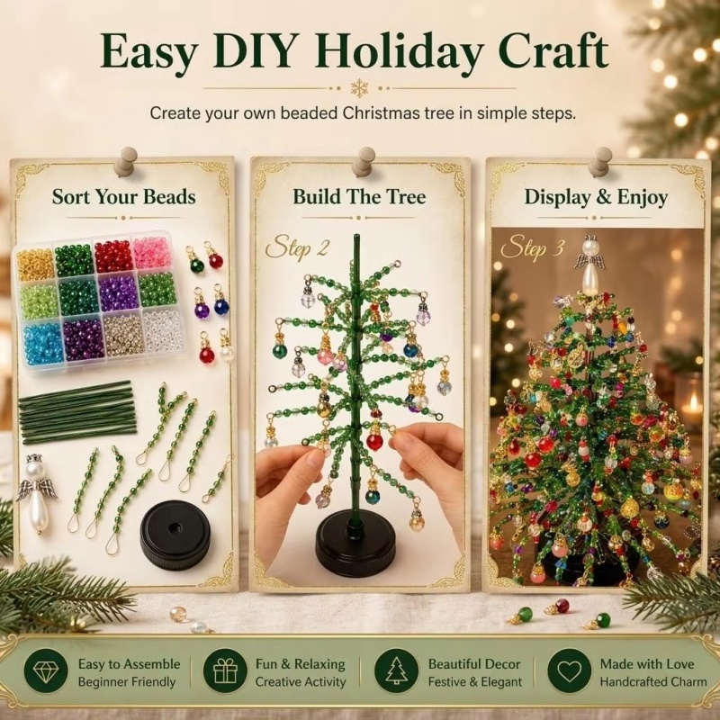 DIY Beaded Christmas Tree Kit  - Home Decor Lighting Tree 评论和价格
