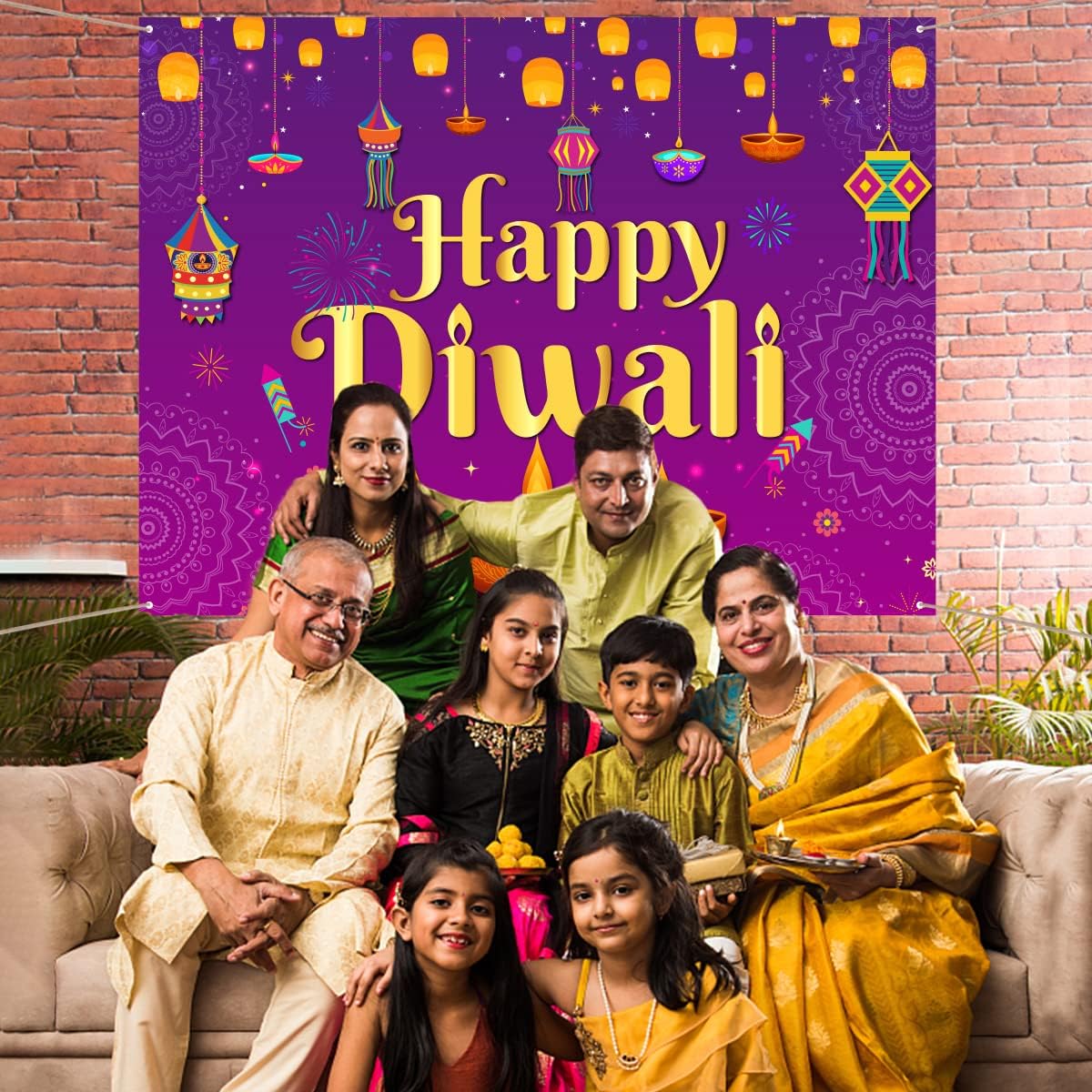 Happy Diwali Backdrop 5x7ft Wa - Decor Lighting India 评论和价格