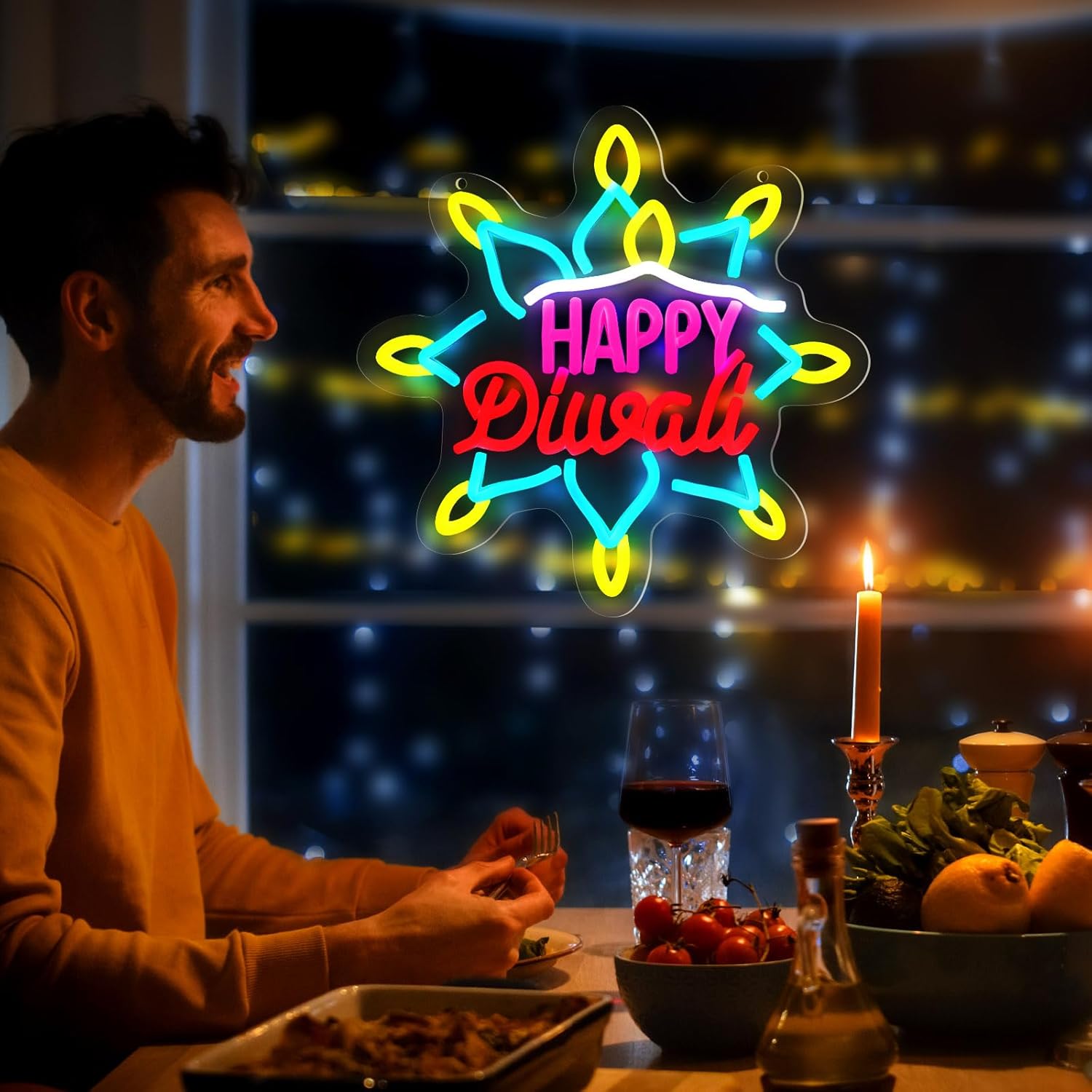 Happy Diwali Neon Sign LED Mar - Decor Lighting India 评论和价格